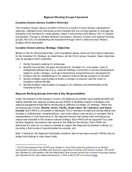 Regional Working Group Framework